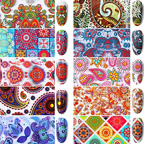 image for DAGEDA 1 Pack of 10 Pcs Glitter Nail Art Stickers Nail Transfer Foil W