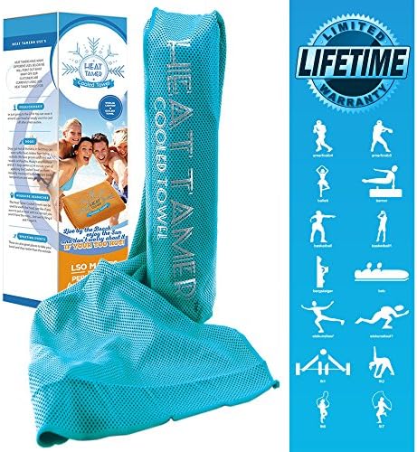 Instant Cooling Towel 40" High Tech Stitch and Material Neck Head Back Relief - Accessory For Sports Enthusiasts, Outdoor Physical Activities, Gyms, Traveling, Even Pets- Instant Heat Relief Effect