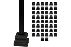 Gleefurny Balusters Flat Shoes - Stair Flat Shoe for Staircase Interior with Screws for 1/2 Inch Square Balusters (50 Pack), Aluminum Shoes for Balusters, Railing, Stair Spindles, Satin Black