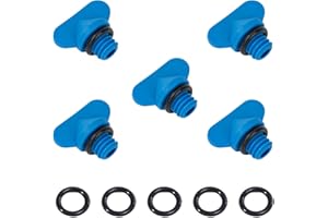 QuickMarine 18-4226 5 Packs Boat Manifold Engine Block Drain Plugs with 10 Pcs O-Rings for Mercruiser Stern Drives Replace 22-806608A02 GLM 13992