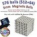 5mm 576 pieces 512 pcs + 64 pcs Magnetic Balls Building Blocks Sculpture Magnets Educational game Magnet Toy Intelligence Development Stress Relief Imagination gift (set of 216pcs x2 + 144 balls)