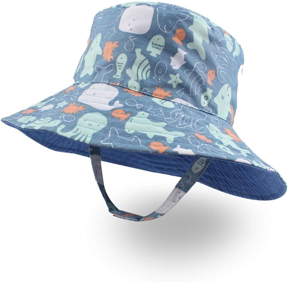 XIAOHAWANGBaby Boy Bucket Toddler Kids Sun Hat UPF 50+ Wide Brim Outdoor Beach Caps Play hat