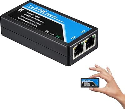 Revotech 2 Port PoE Extender IEEE 802.3af/at 100Mbps 100m 1 in 2 out