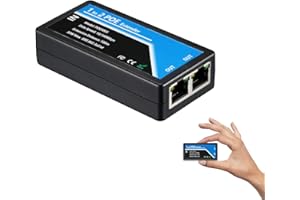 2 Port POE Extender Comply IEEE 802.3af/at Standard 10,100Mbps, Daisy Chain POE Repeater 100 Meters(328 ft) Extender 1 in 2 O