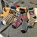 Pack of 5 Womens Vintage Style Cotton Knitting Wool Warm Winter Fall Crew Socks
