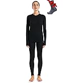 Merino.tech Merino Wool Base Layer Women Set - Heavyweight, Lite, Midweight Merino Thermal Underwear for Women Top, Bottom
