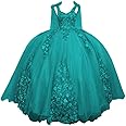 XYAYE Women's Off Shoulder Quinceanera Dresses Ball Gown with Train Puffy Sweet 15 16 Dresses 3D Flowers Prom Dresses XY078