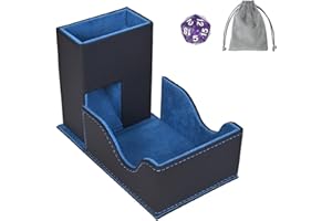 Dice Magnetic Tray PU Leather Dice Roller Tower 3 in 1 Folding Holder Case Mat for MTG RPG DND Dungeons and Dragons DND Table