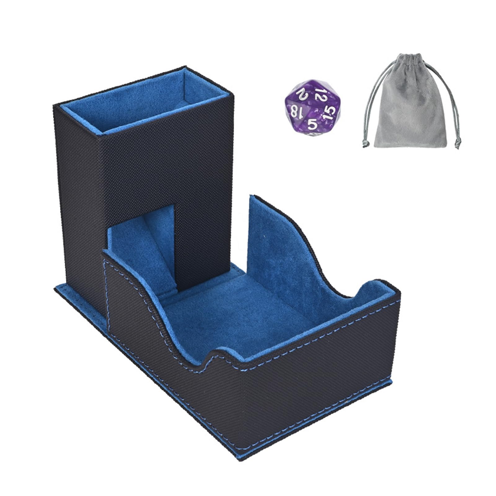 Elifel Dice Magnetic Tray PU Leather Dice Roller Tower 3 in 1 Folding Holder Case Mat for MTG RPG DND Dungeons and Dragons DND Tabletop Board Table Games Gift