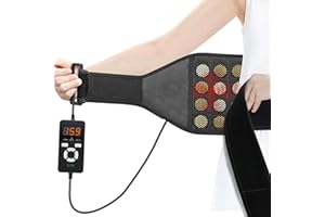 UTK Heating Pad for Lower Back, Infrared Heating Pad with 3 Vibration Massage, Hot to 159℉, 4H Auto-Off, 35-55" Adjustable Si