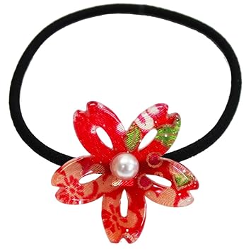 Amazon Com Japanese Chirimen Made Sakura Design Hair Accessory