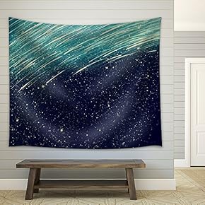 Glitter Vintage Lights Background. Light Silver, Blue and Black. Defocused. - Fabric Wall Tapestry Home Decor - 51x60 inches