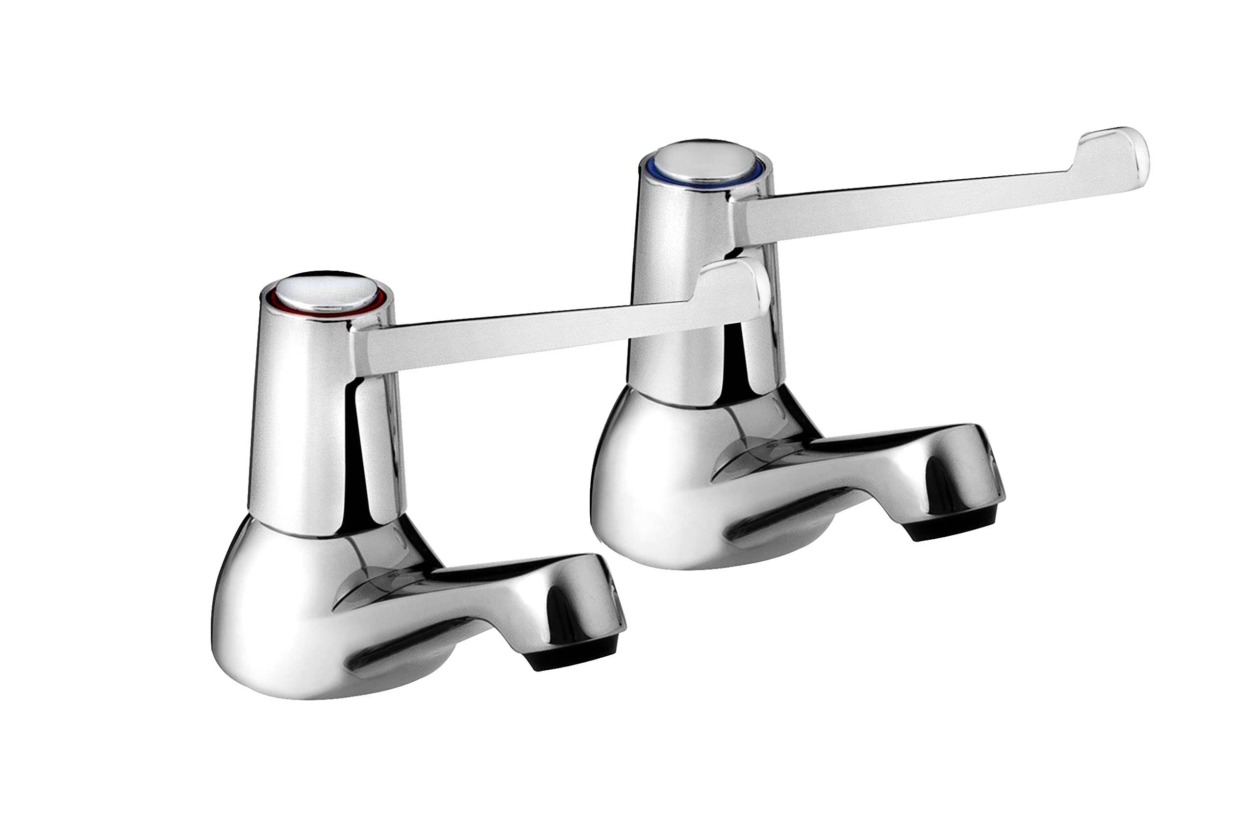 Bristan Lever Basin Taps with 6in Lever & Ceramic Disc Valves Chrome, Chrome Plated
