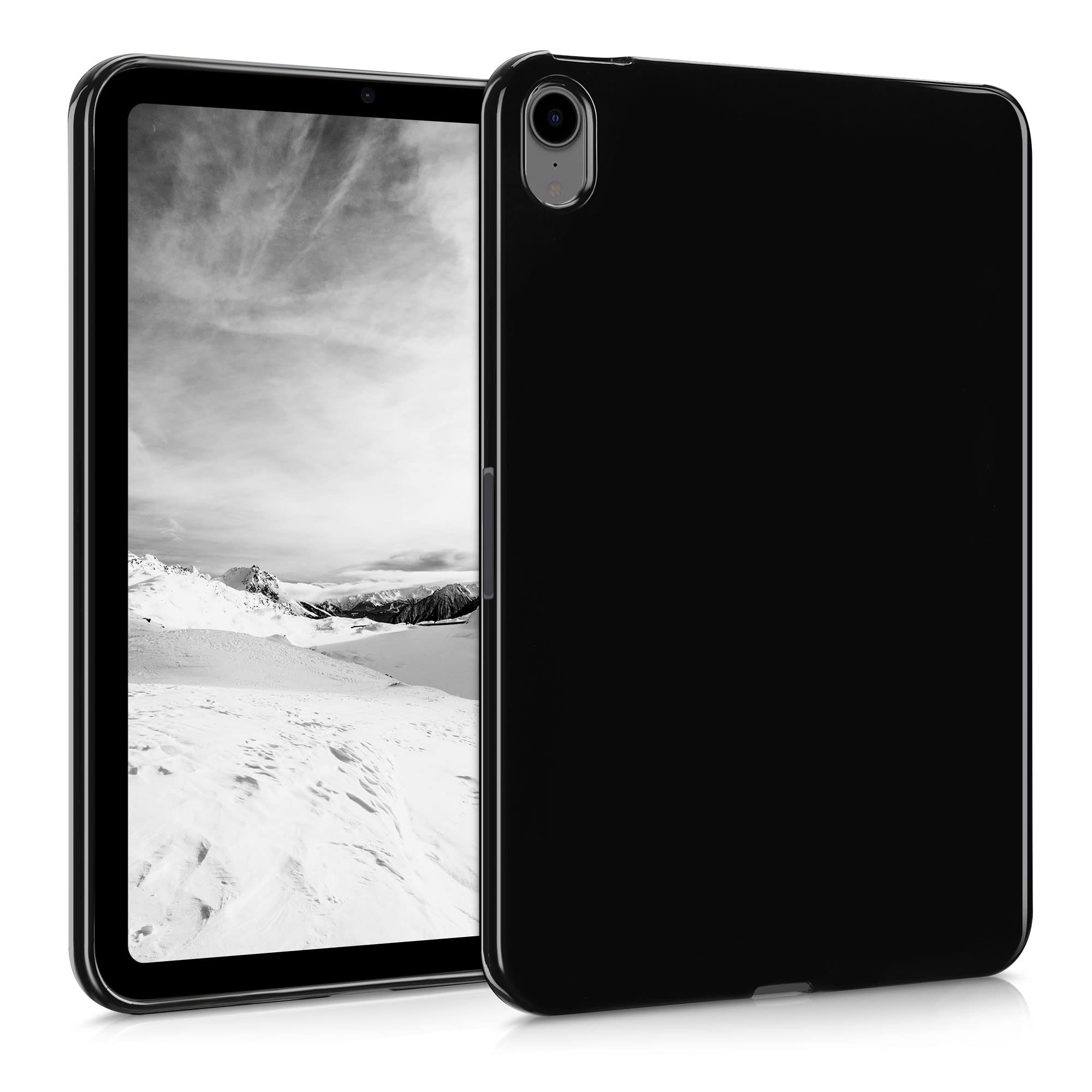 kwmobile TPU Silicone Case Compatible with Apple iPad Mini 6 (2021) / iPad Mini 7 (2024) - Case Soft Flexible Shock Absorbent Cover - Black