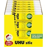 UHU Stic Glue Stick Solid Washable Non-Toxic 8.2g Ref 45187 [Pack of 24]