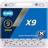 KMC X9 Bike Chain 9-Speed 114 Links X-Bridge Outer Plate High Performance