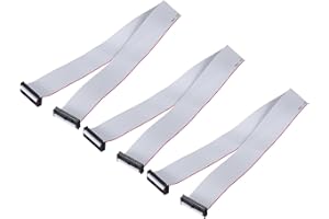 MECCANIXITY 3 Pcs IDC Flat Ribbon Cable, 2.54mm Pitch 32mm Width 50cm Long 26 Pin FC to FC Flat Ribbon Connector Jumper Wire 