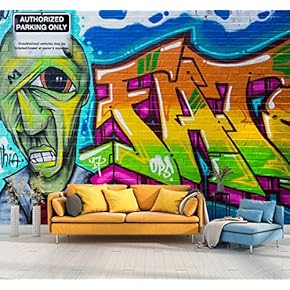 Wall Mural Colorful Graffiti Removable Wallpaper Wall Sticker for Bedroom Living Room - 66x96 inches