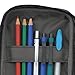 LIHIT LAB Large Capacity Zipper Pencil Case For School Office College, Big Capacity 4 Compartments Pencil Bag Holder Adults Teen Boys Girls, Travel Cosmetics Storage, Jet Black (A7551-124)