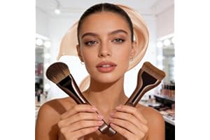 2 Pcs Flat Foundation Brush, Facial Brush for Liquid, Premium Face Makeup Brush for Blending Cream, Spatula Makeup Brush, Den