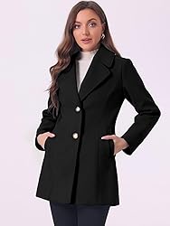 Allegra K Women's Elegant Notched Lapel Button