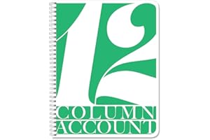 BookFactory 12 Column Ledger Book Account Book Accounting Notebook (12 (Twelve) Columns Columnar Accountant Logbook Format - 100 Pages, 8.5'' x 11'', Wire-O (Made in USA)