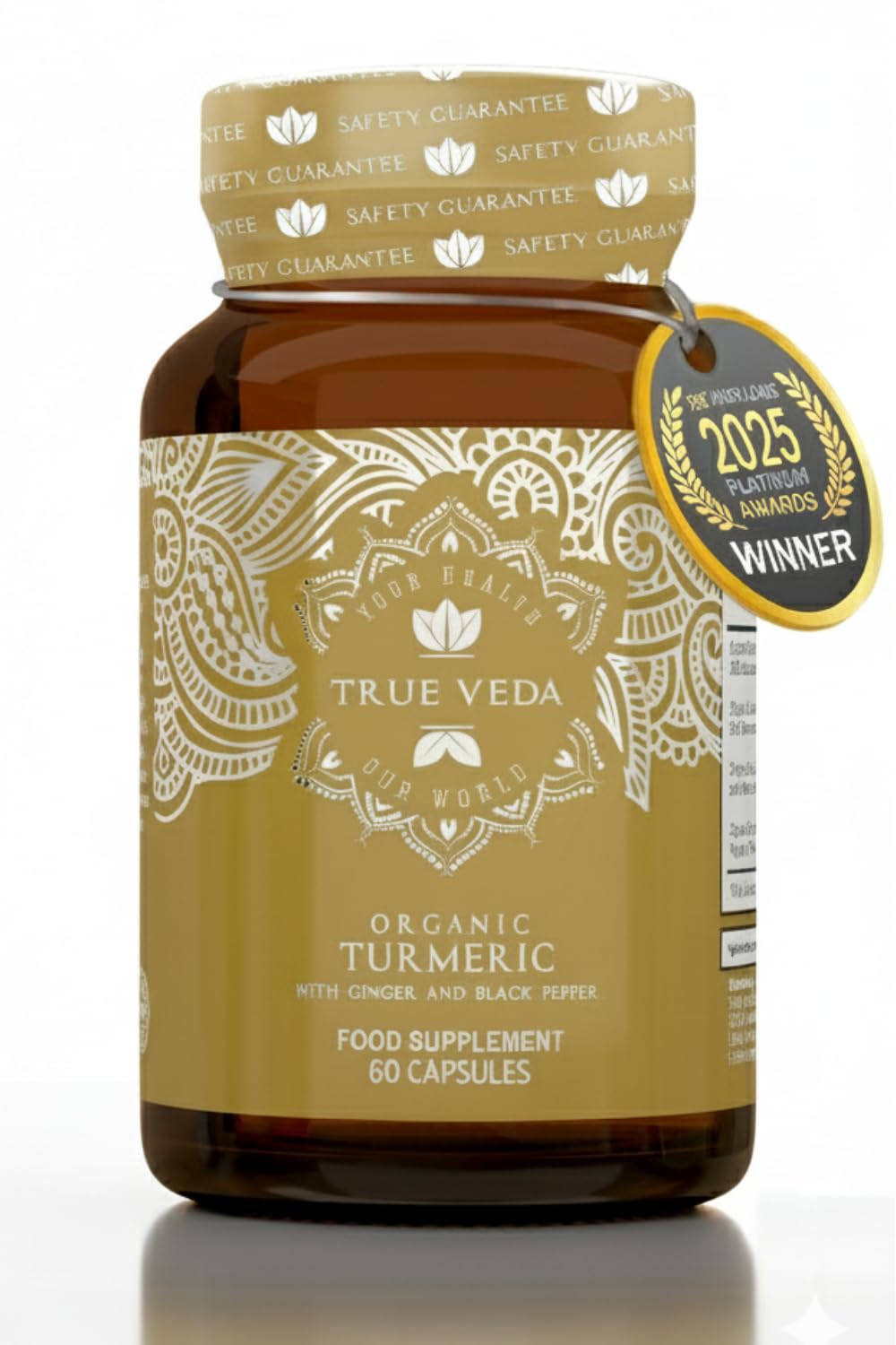 Organic Turmeric and Black Pepper Capsules with Ginger | Turmeric Supplement | Powerful Curcumin Capsules | Certified Organic Tumeric Tablets | with Turmerones Curcuminoids Polysacharides | 60 Caps