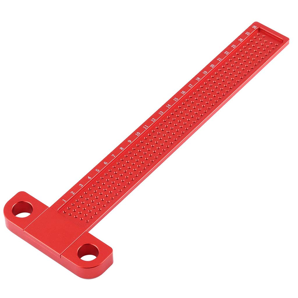 Scriber T-Type Aluminium Alloy Hole Positioning Metric Measuring Ruler, Scribing Gauge Woodworking Tool … (T260)