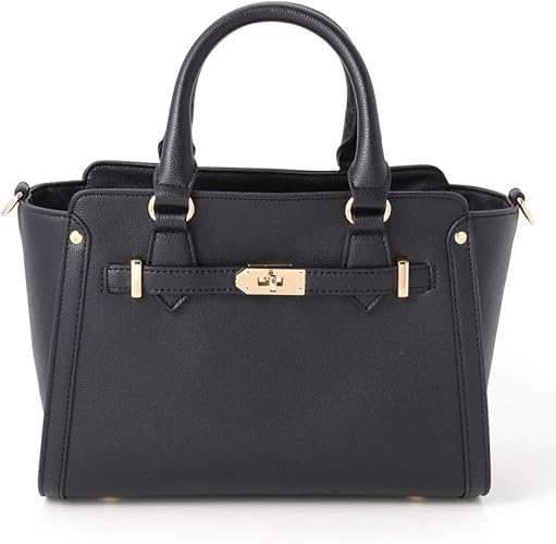 Amazon バッグ レディース ハンドバッグ ショルダー トート 春 夏 秋 冬 Honeys ハニーズ メタルパーツハンドｂａｇ クロ Honeys ハニーズ ハンドバッグ