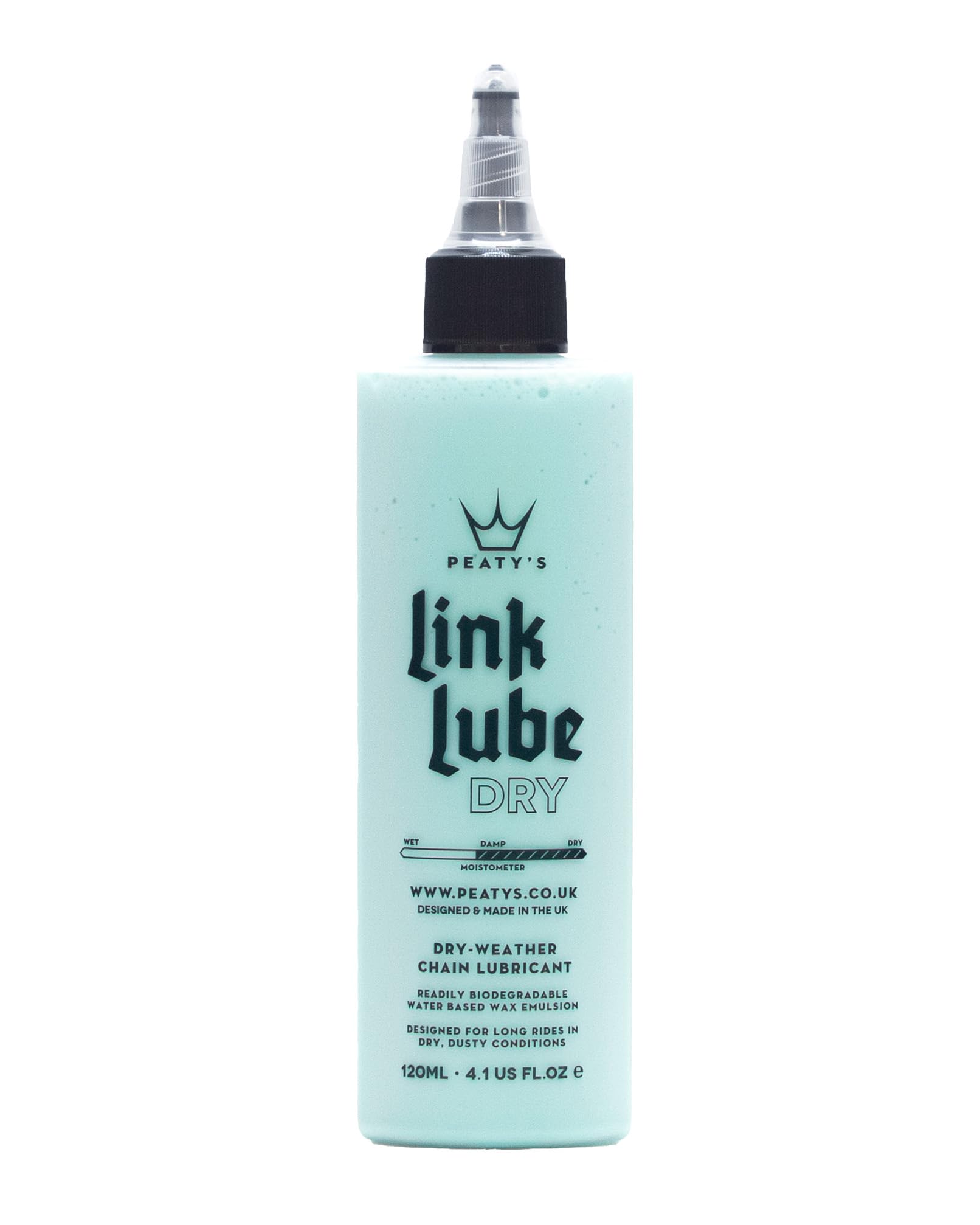 Peaty's LinkLube Dry Bike Chain Lube - Bike Chain Oil for Dry & Dusty Conditions, Readily Biodegradable Wax-Based Bicycle Lubricant, Long-Lasting & Quiet Chains, MTB, Road & Gravel Bikes, 120ml — image 1