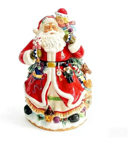 Amazon.com: Fine Ceramic Christmas Holidays Emerald Green Santa on