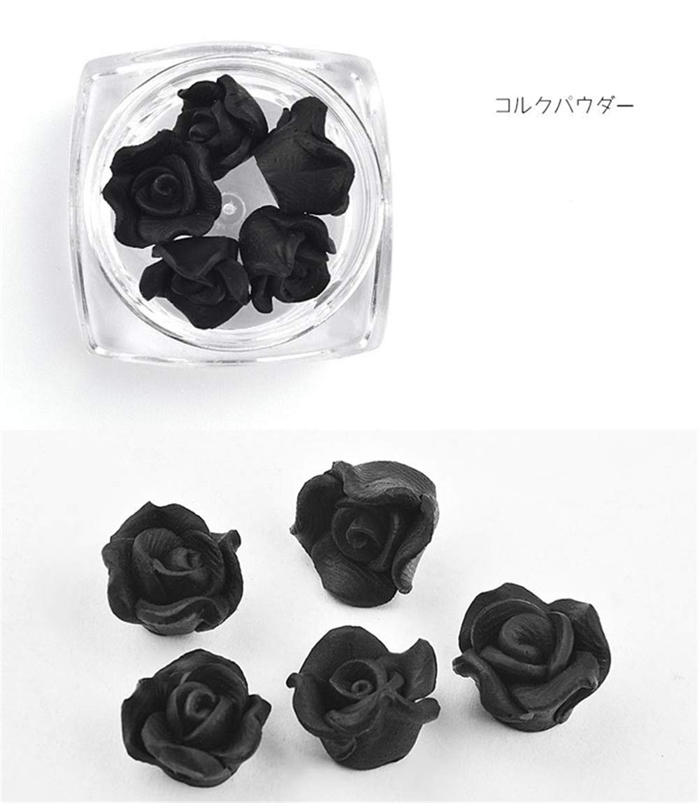 Amazon Com 1 Box Nail Flower Design Rose Flowers 3d Nail Art Charm Decorations Nail Art Ceramic Flower Nail Supplies Nails Accessories Black Beauty