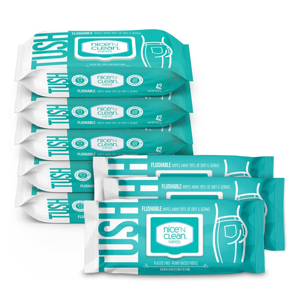 Photo 1 of ********************MISSING 2 PACKS***************
Nice 'N Clean Adult Flushable Wipes (8 x 42 Count) | Personal Cleansing Wipes Made from Plant-Based Fibers | Infused with Aloe & Vitamin E