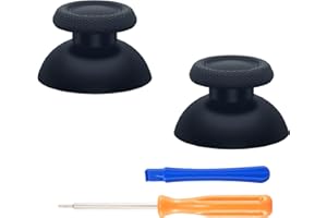 eXtremeRate Solid Black Replacement Thumbsticks for PS5 Controller, Custom Analog Stick Joystick Compatible with PS5, for PS4