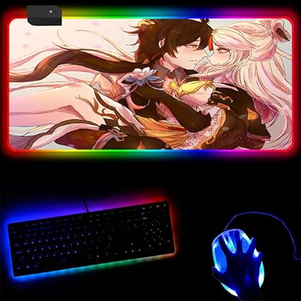 Amazon マウスパッド アニメ 原神インパクトrgbマウスパッド大型マウスマットusb有線照明ゲーム用マウスパッド滑り止め14色オプションpcコンピューターキーボードパッド 40x90x0 4cm Haohao マウスパッド 通販