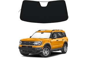 RAVOTOM Windshield Sun Shade for 2021-2025 Ford Bronco Sport| Fully Covered Foldable Front Window Sun Visor| 310T Polyester| UV Heat Insulation Protection| Outdoor Camping (Not for Bronco Model)