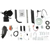 Pxolerig 110CC Bike Engine Kit, 2 Stroke Bike Motor Kit with Air-Cooling, Motorized Bicycle Engine Kit for 26" 28" V Frame Bicycle (Black)