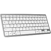 Teclado Sem Fio Bluetooth Ultrafino Padrão ABNT2 com Tecla "Ç" para Tablet, Celular, Notebook, Android, PC, Smart TV - Cinza 
