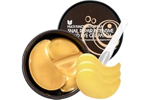 MIZON Snail Repair Intensive Gold Eye Gel Patch with Snail Mucin, 24K Gold, Peptides, Niacinamide, Collagen, 84 g (60 pc)