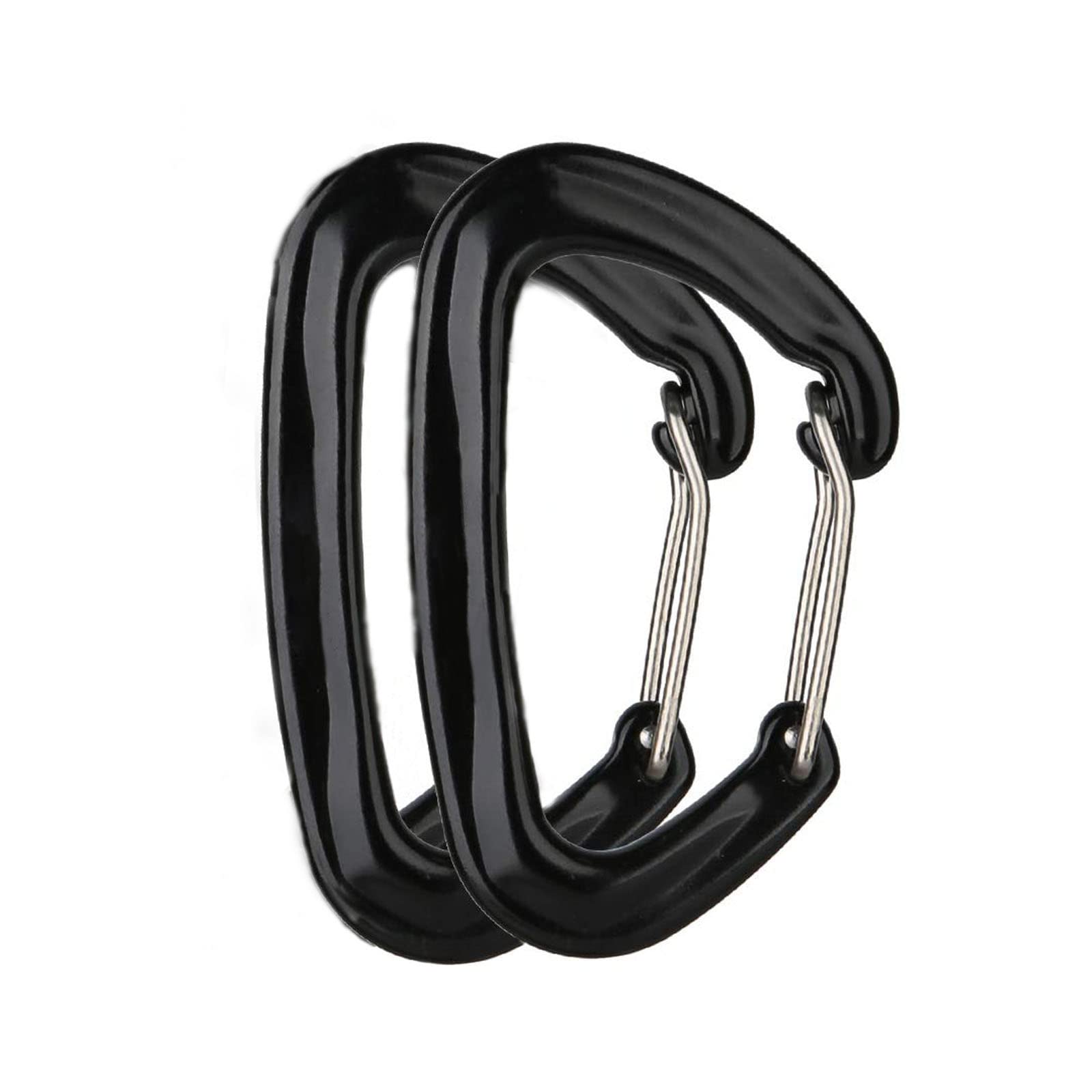2pcs 8cm Carabiner Clip Multicolour, Spring-loaded Gate Aluminum Locking Carabiner for Home, RV, Fishing, Outdoor Hiking, Traveling and Keychain Black.