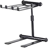 Headliner Los Angeles Headliner Noho Laptop Stand (HL20000) | Folding steel laptop stand with 360-degree rotation and 16-inch height for DJs, musicians and performers