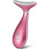 VRAIKO Lily Neck Face Massager, Face Sculpting Tool, 3-in-1 Facial Device with Thermal, Triple Action Care, for Enhanced Absorption Radiance Contouring Elasticity and Lymphatic Drainage (No Stand)