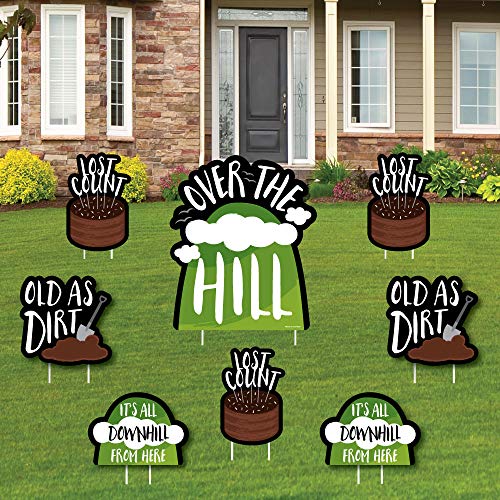 Over-The-Hill-Birthday-Yard-Sign-and-Outdoor-Lawn-Decorations-Birthday-Party-Yard-Signs-Set-of-8