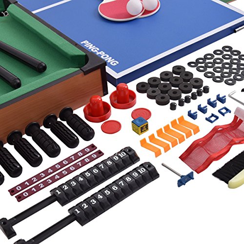 USA_BEST_SELLER 4 in 1 Multi Game Swivel Steady Combo Game Table Hockey Soccer Foosball Pool Tennis Table - Thumbnail 5