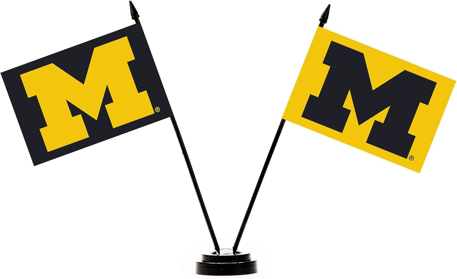 BSI NCAA Unisex NCAA 2-Flag Desk Set