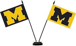 BSI NCAA Unisex NCAA 2-Flag Desk Set