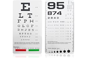 SMRTCOL Pocket Eye Chart Dual Sided Snellen & Rosenbaum Vision Tester for Home, Office, School Use(1 Pack)