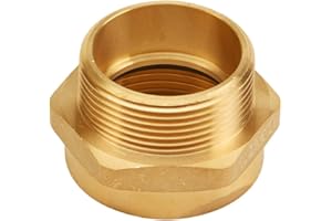 FIREHOSEDIRECT Brass 1 1/2" Female NH to 1 1/2" Male NPT Fire Hose Adapter