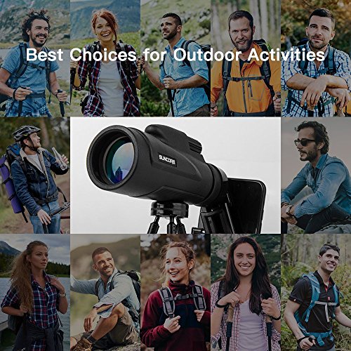 HD Monocular Telescope,Evershop Waterproof Phone Telephoto Lens with Low Night Vision with Phone Adapter and Tripod for Hunting/Camping/Travel