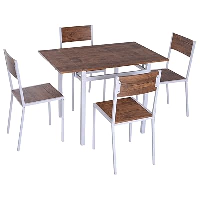 HOMCOM Piece Drop Leaf Counter Height Dining Set Zambia Ubuy
